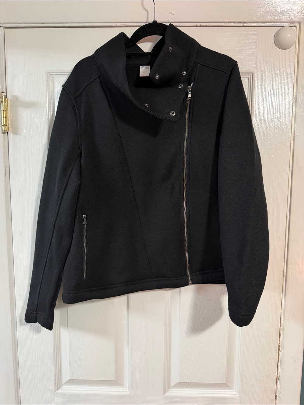 Old Navy Black Asymmetrical Zip Jacket
